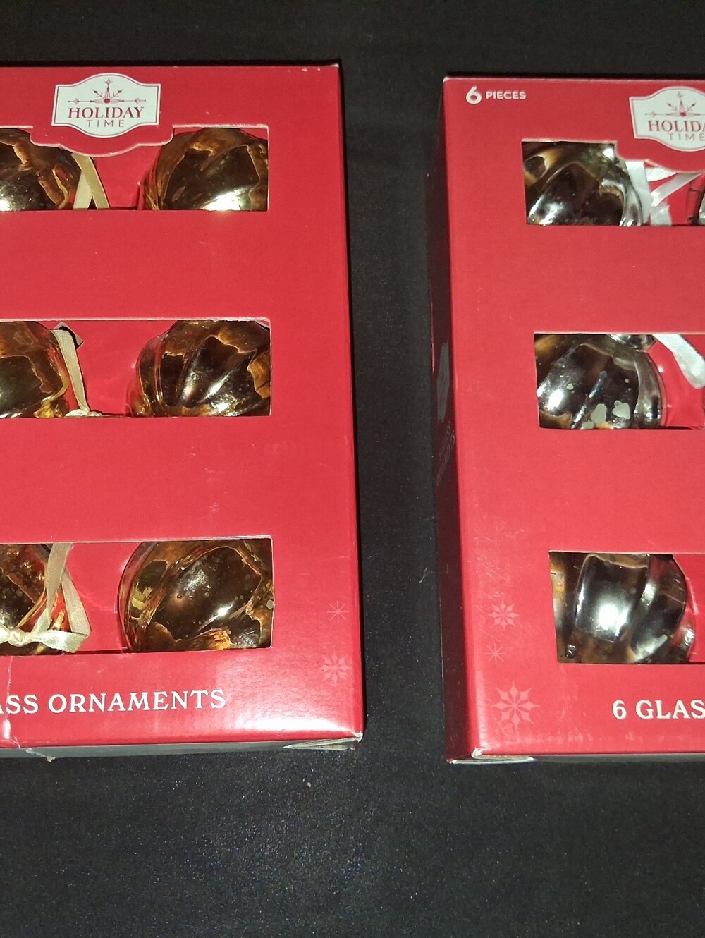 S/2 Holiday Time 6-Pack Silver And Gold Glass Ornaments